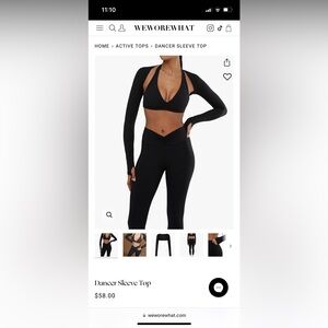 NWT: WeWoreWhat dancer sleeve top/shrug. Never worn, tags + original bag